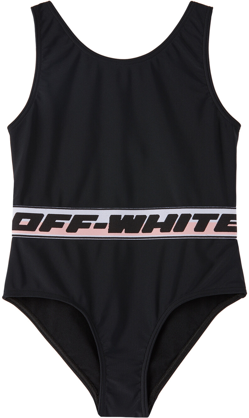 

Детский цельный купальник с черной полосой Off-White