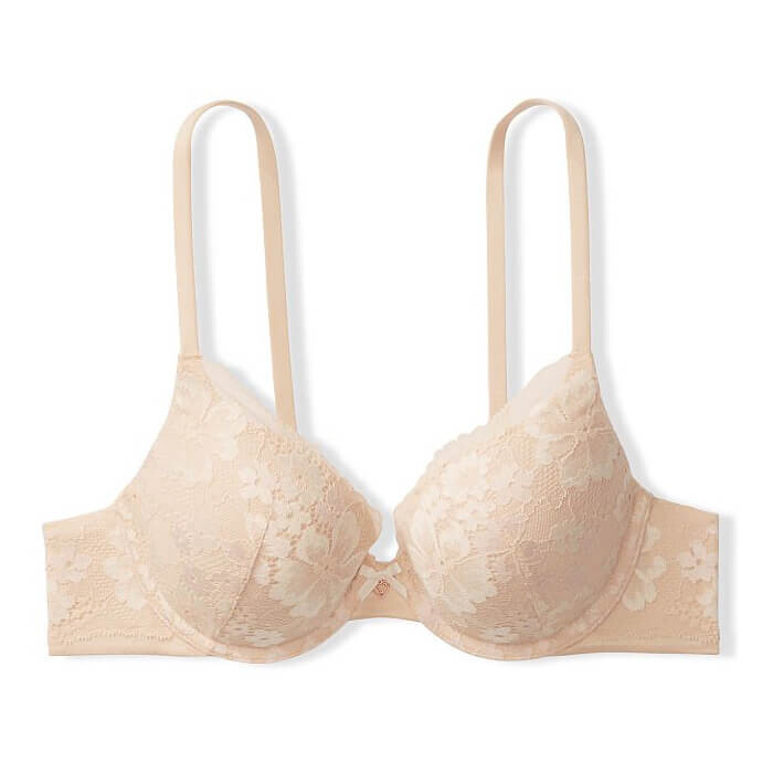 

Бюстгальтер Victoria's Secret Body By Victoria Lace Push-up Perfect Shape, светло-бежевый