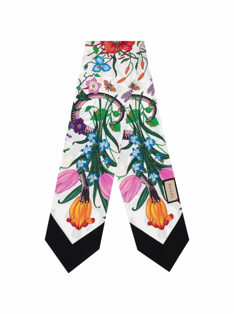 

Шейный бант с принтом Flora snake Gucci