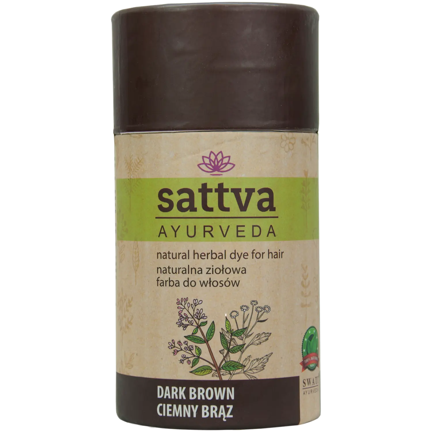 

Sattva Dark brown натуральная травяная краска для волос темно-русый, 150 г