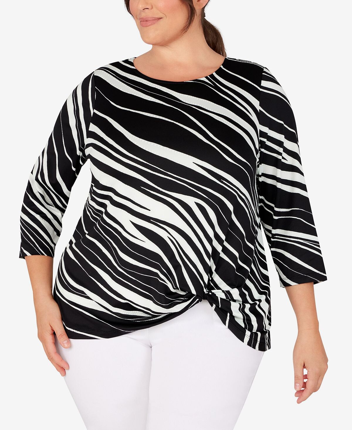 

Плюс размер zebra twist top Ruby Rd., мульти