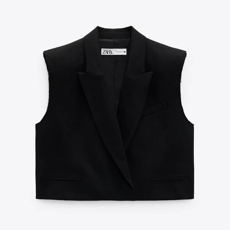 

Жилет Zara Wool Blend Short, черный