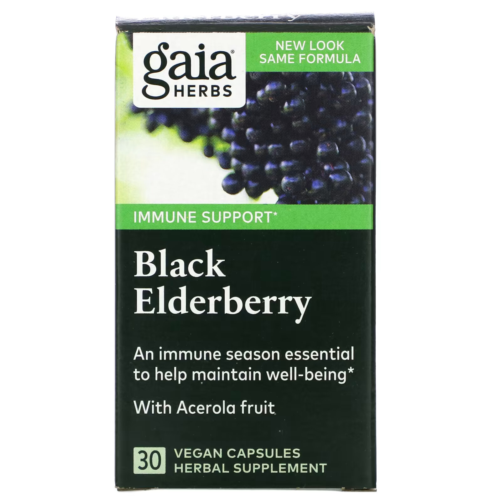 Gaia Herbs, черная бузина с фруктами ацеролы, 30 веганских капсул sunwarrior органическая бузина с витамином c 30 веганских капсул