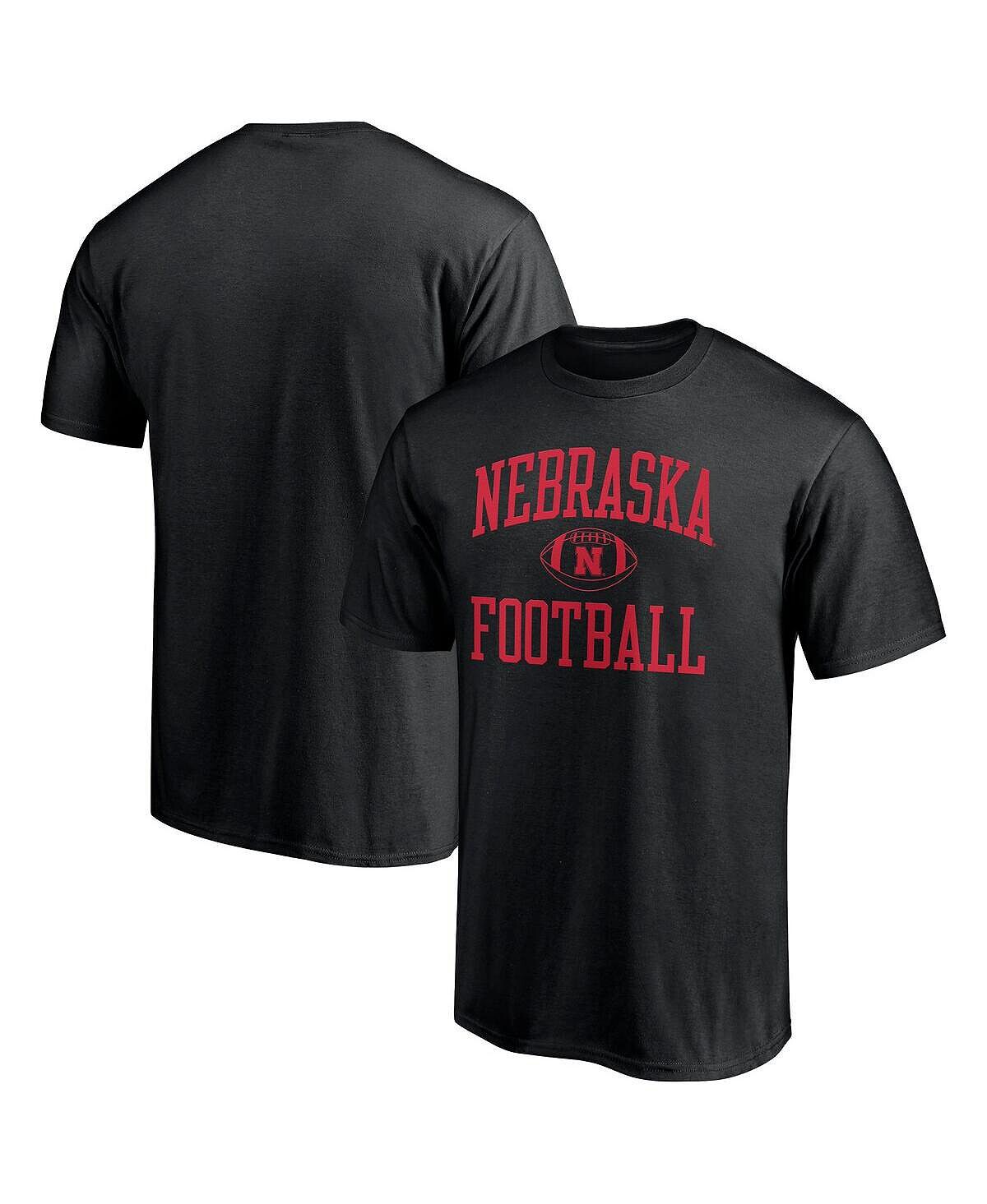 

Мужская фирменная черная футболка nebraska huskers first sprint team Fanatics, черный