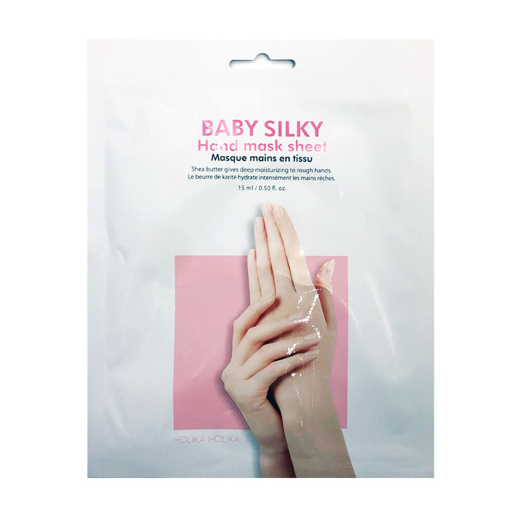 

HOLIKA HOLIKA Baby Silky Hand Mask Тканевая регенерирующая и увлажняющая маска для рук в виде хлопковых перчаток 15мл