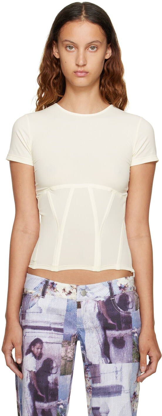 

Корсетная футболка Off-White Romy Miaou, Белый