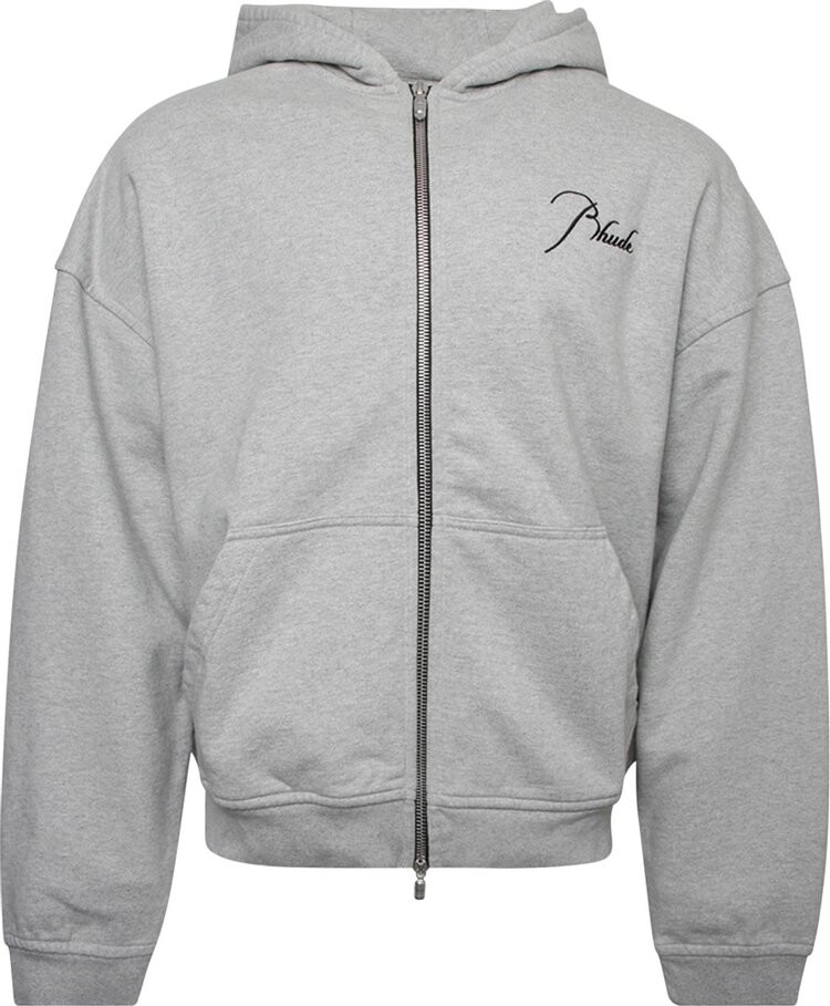 

Худи Rhude Zip Up Hoodie 'Heather Grey', серый