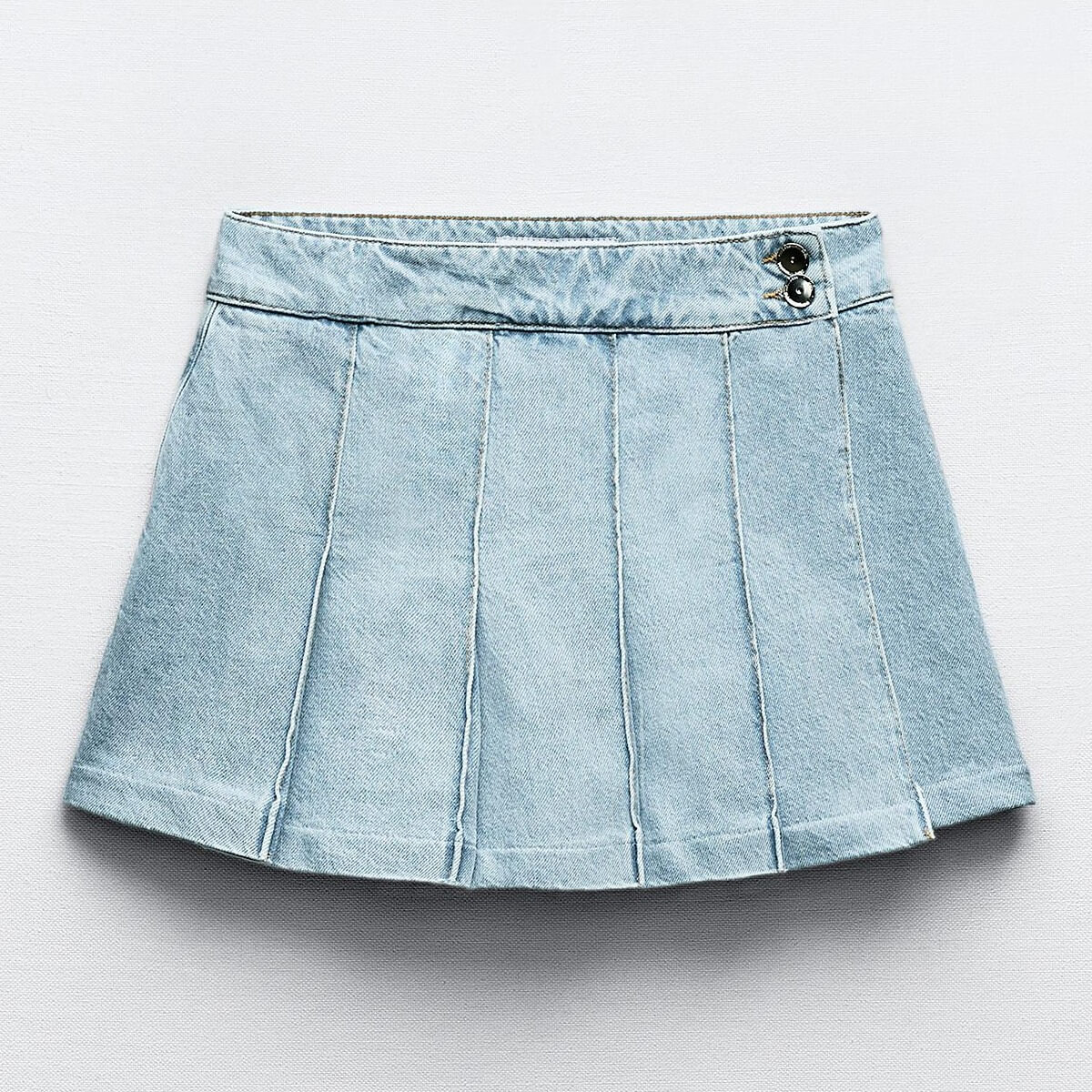 Юбка-шорты Zara Z1975 High-waist Box Pleat, голубой юбка шорты trendyol с завышенной талией и пуговицами серый