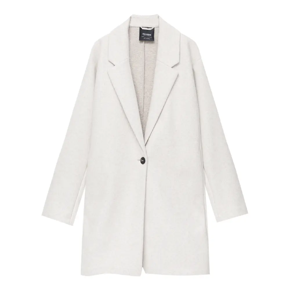 

Пальто Pull&Bear Felt Texture With Button, кремовый, Бежевый