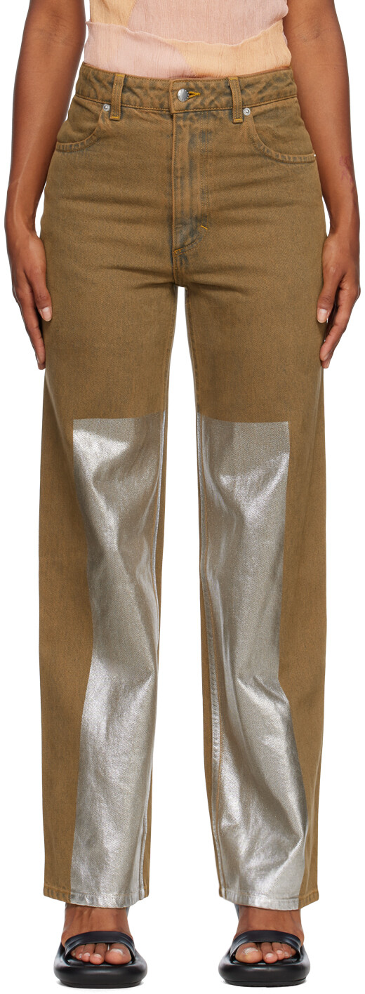 

Коричневые широкие джинсы Eckhaus Latta