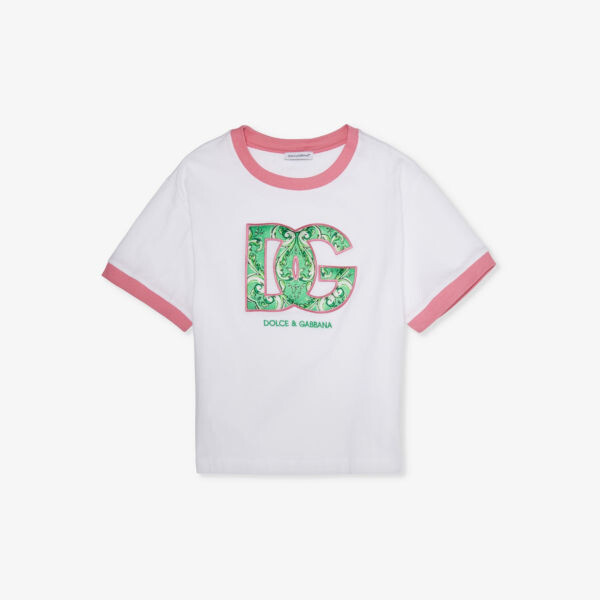 

Футболка из хлопкового трикотажа с логотипом 8-12 лет Dolce & Gabbana, белый