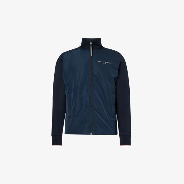 

Фирменная куртка из смесового хлопка с воротником-стойкой Tommy Hilfiger, синий