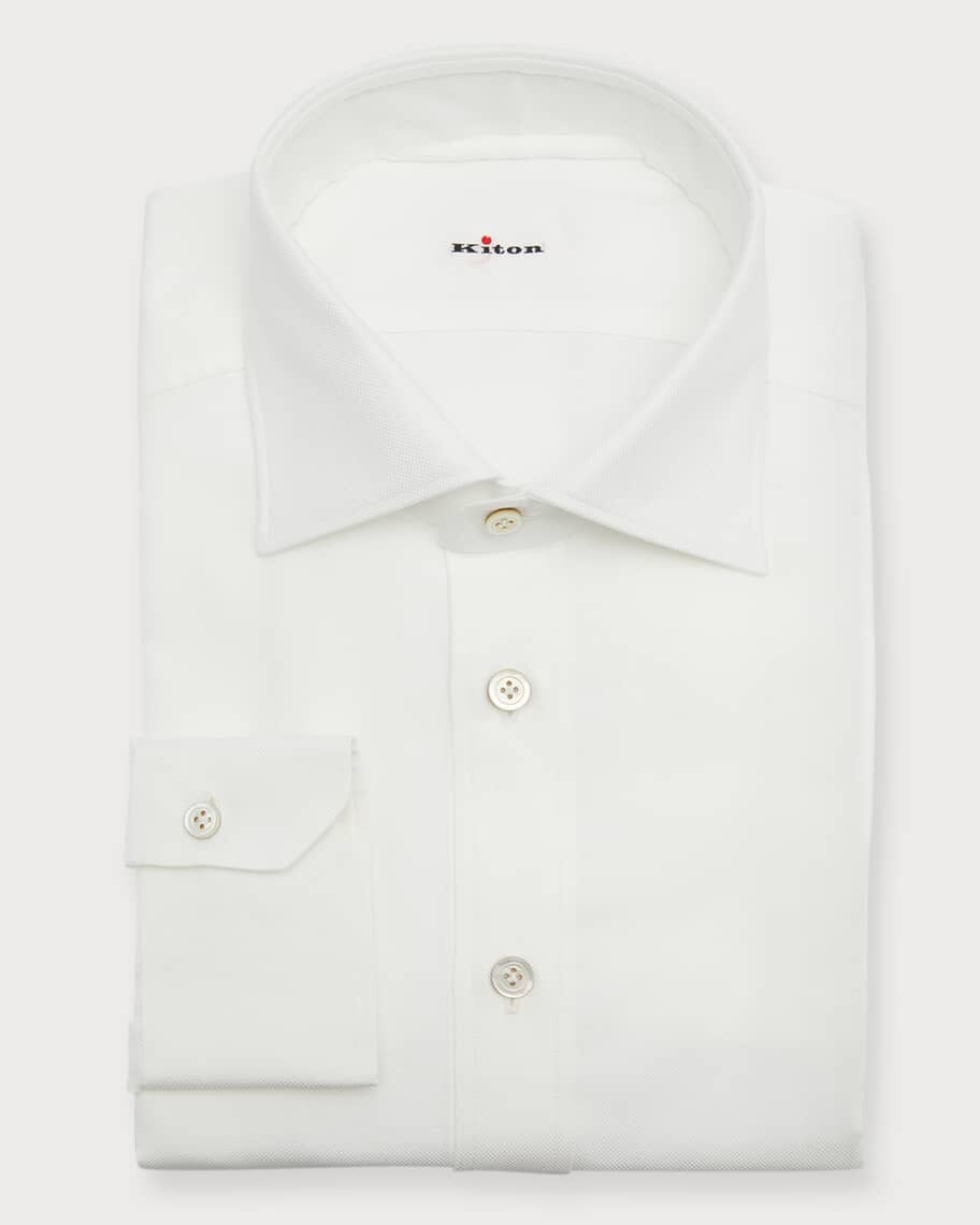

Мужская рубашка из хлопка Basketweave Kiton