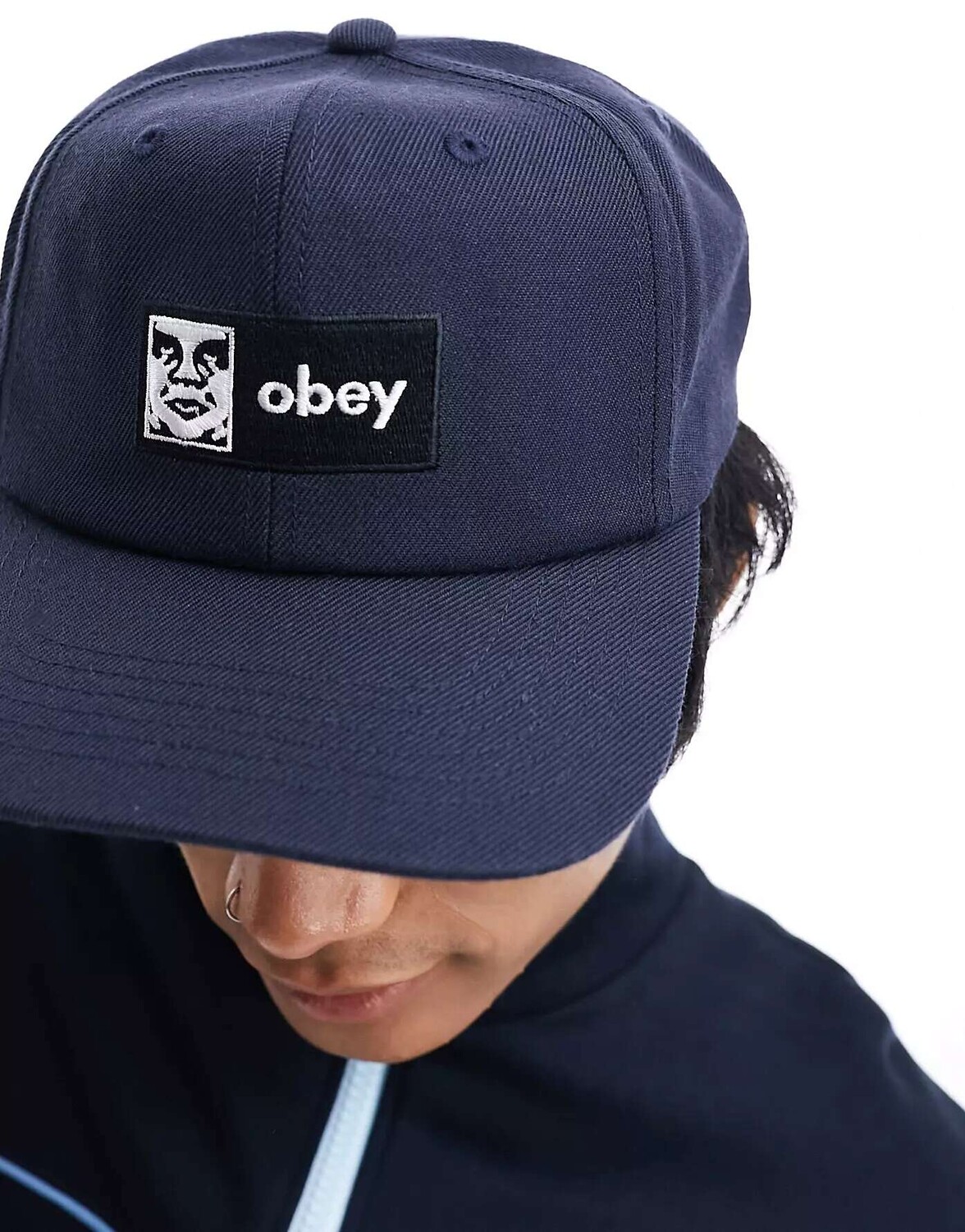 

Темно-синяя кепка с шестью панелями Obey Case