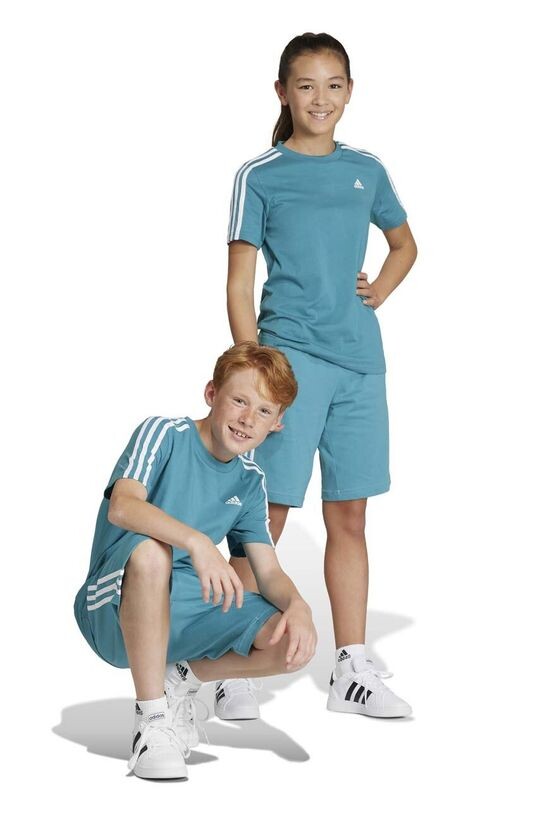 

Детская хлопковая футболка adidas, бирюзовый
