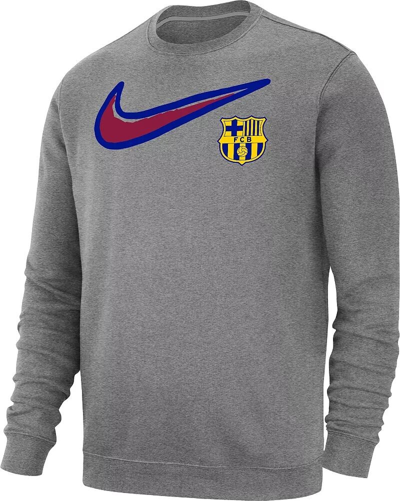 

Серый флисовый свитшот с круглым вырезом Nike FC Barcelona