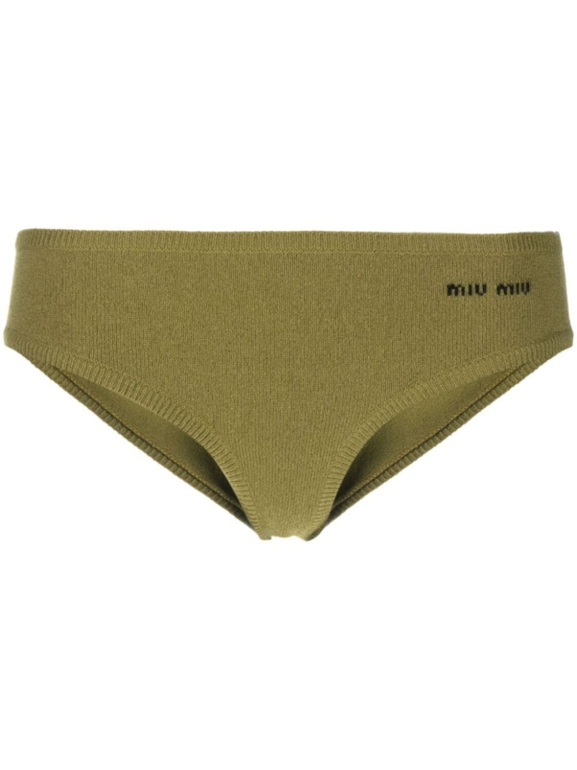 

Miu Miu трусы-брифы из смесового кашемира с логотипом, зеленый