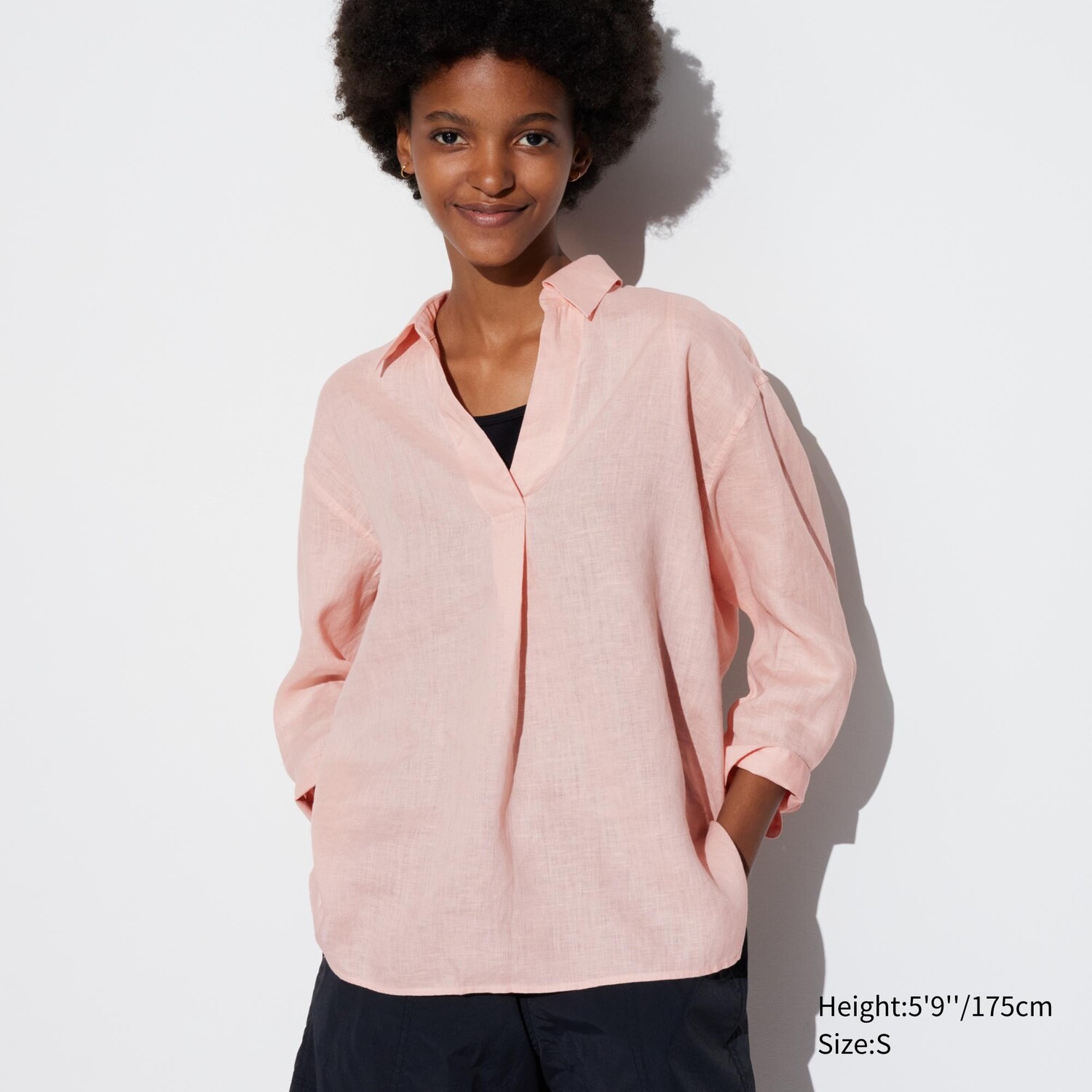 

Рубашка UNIQLO льняная, персиковый