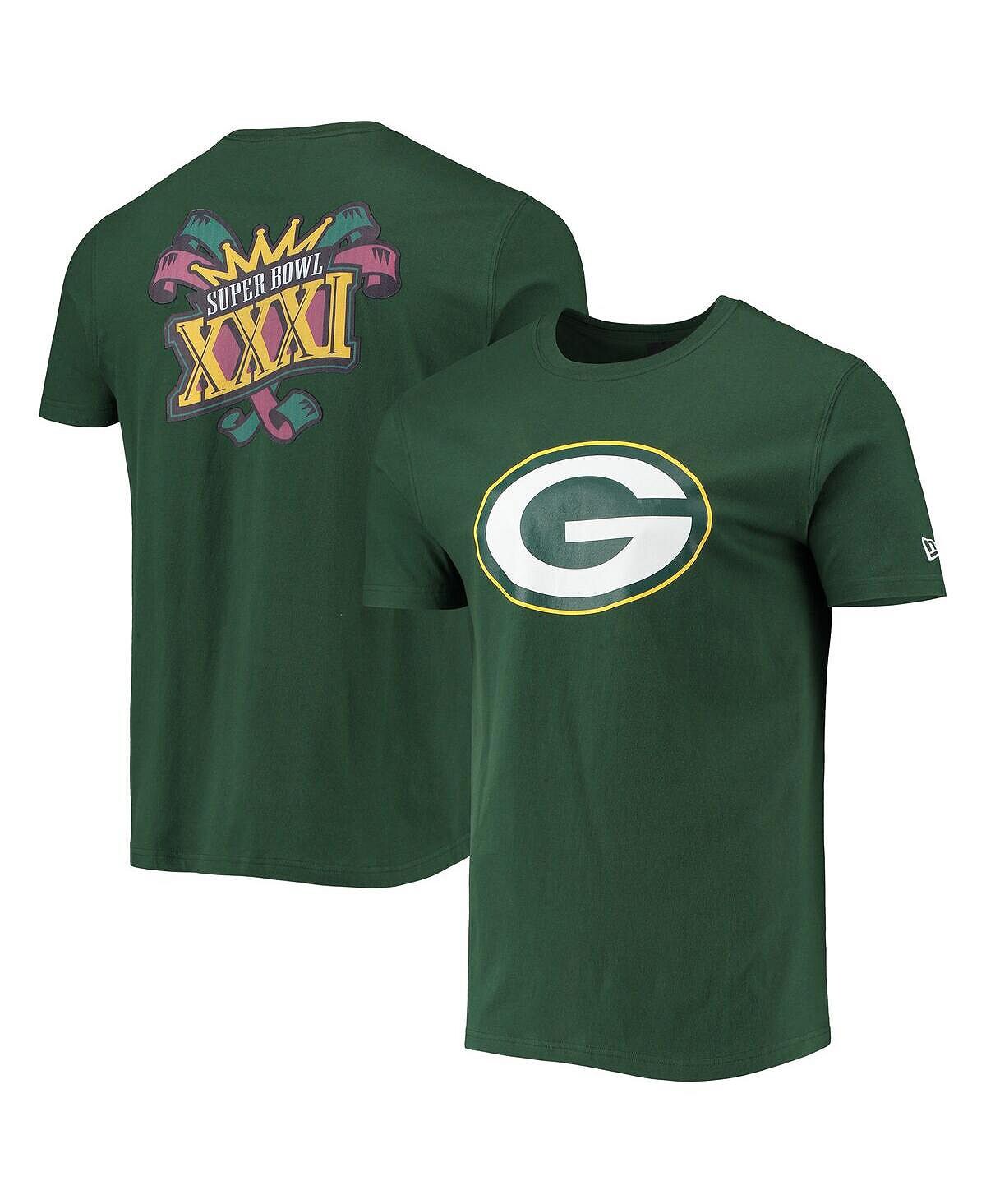 

Мужская футболка green green bay packers patch up collection super bowl xxxi New Era, зеленый