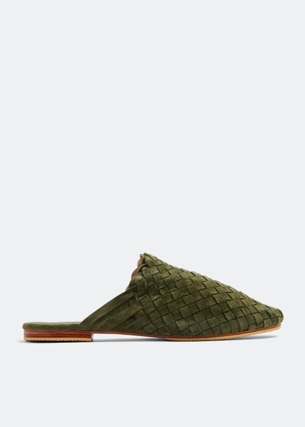 

Слиперы CECILEHOB Handwoven suede slippers, зеленый