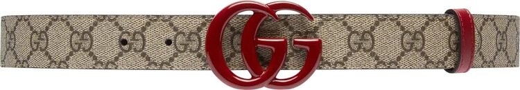 

Ремень Gucci GG Marmont Thin Belt Monogram/Red