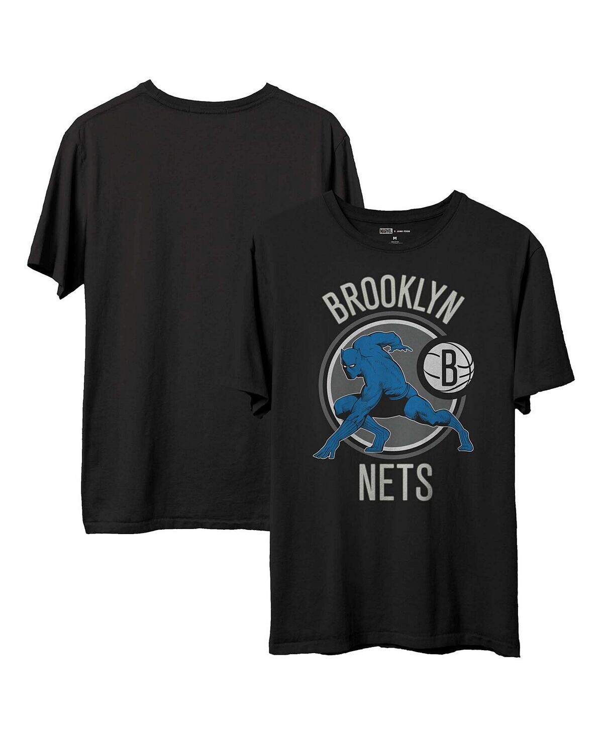 

Мужская черная футболка brooklyn nets nba x marvel Junk Food, черный