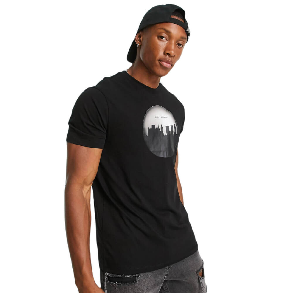 

Футболка Armani Exchange Round City Print, черный