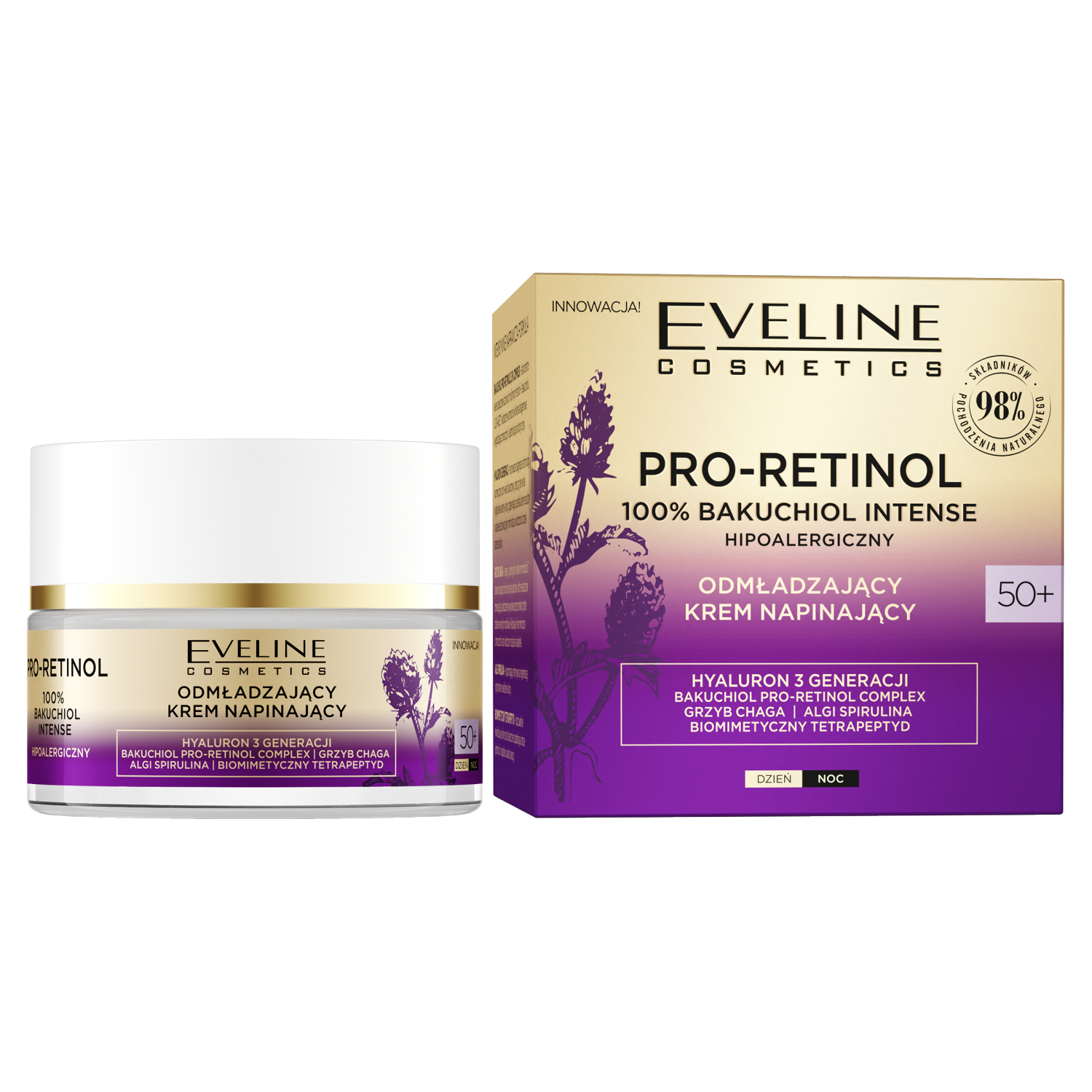 Eveline Cosmetics Pro-Retinol Дневной и ночной крем для лица 50+, 50 мл eveline cosmetics biohyaluron дневной и ночной крем для лица 50 50 мл