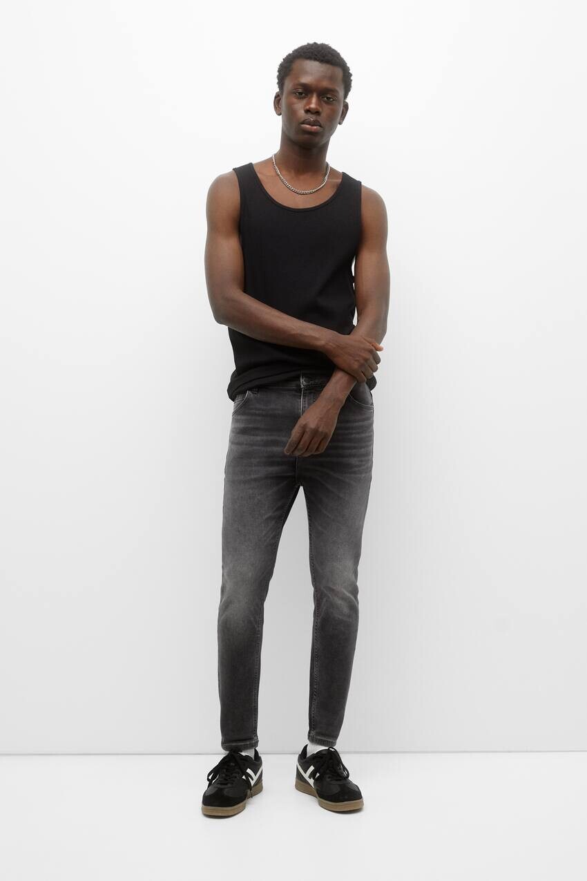 

Мягкие джинсы морковного кроя Pull&Bear, серый