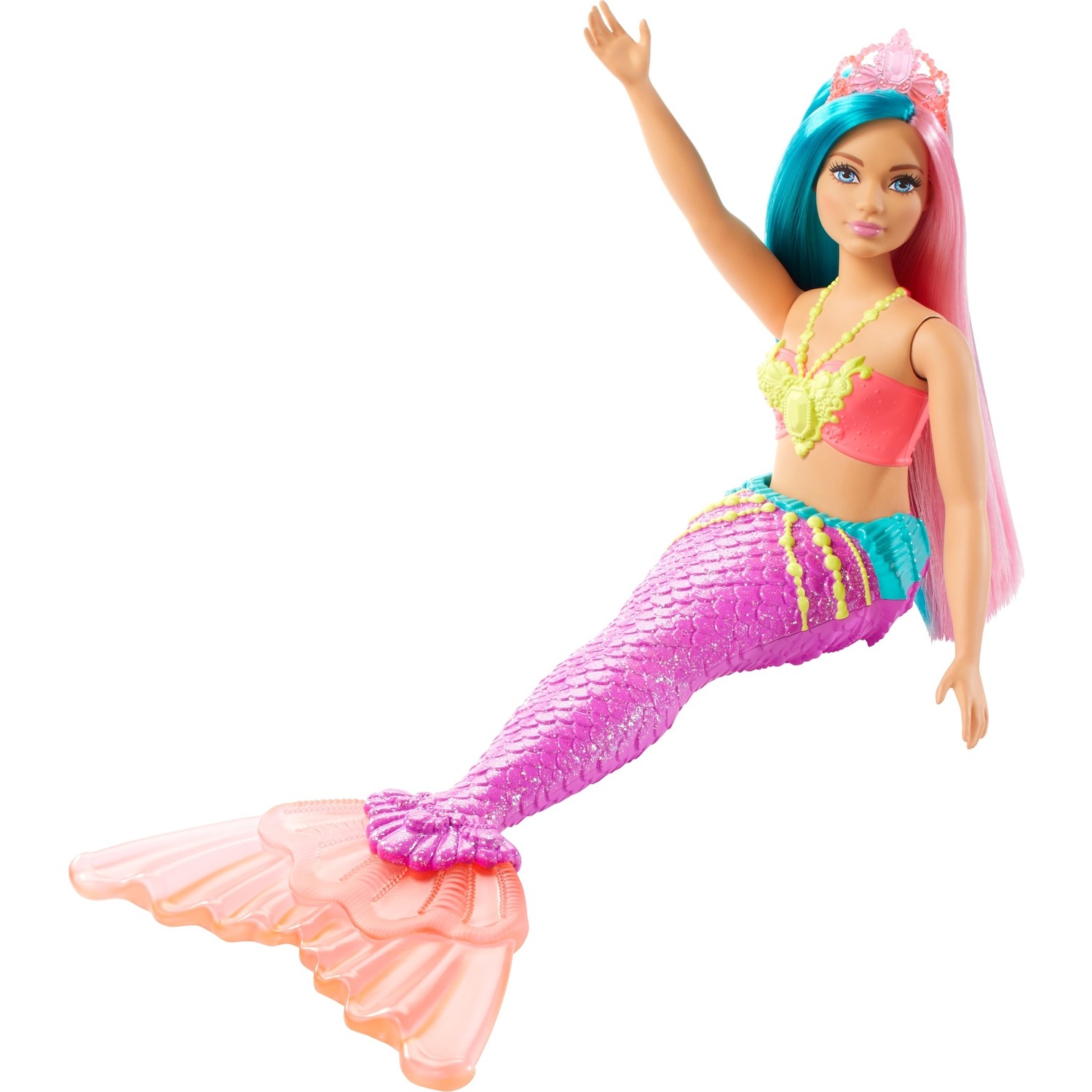 Куклы русалки Barbie Dreamtopia светлая кожа, синие, розовые волосы GJK11 куклы barbie русалки dreamtopia hgr09