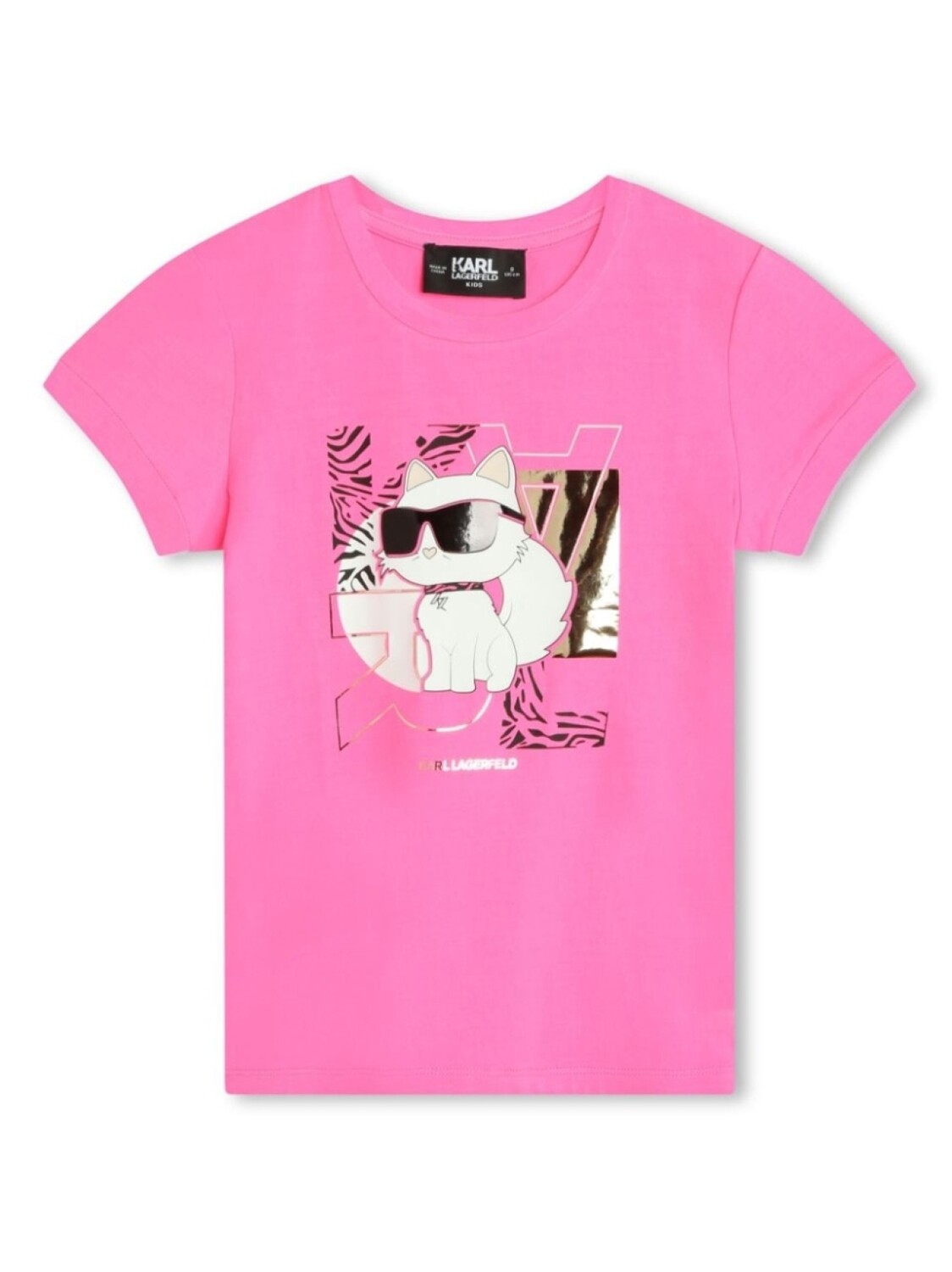 

Karl Lagerfeld Kids футболка с принтом Choupette, розовый