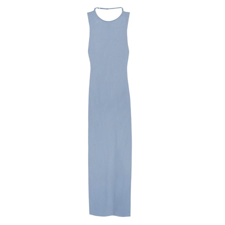 

Платье Pull&Bear Halter Neck Midi, серo-голубой