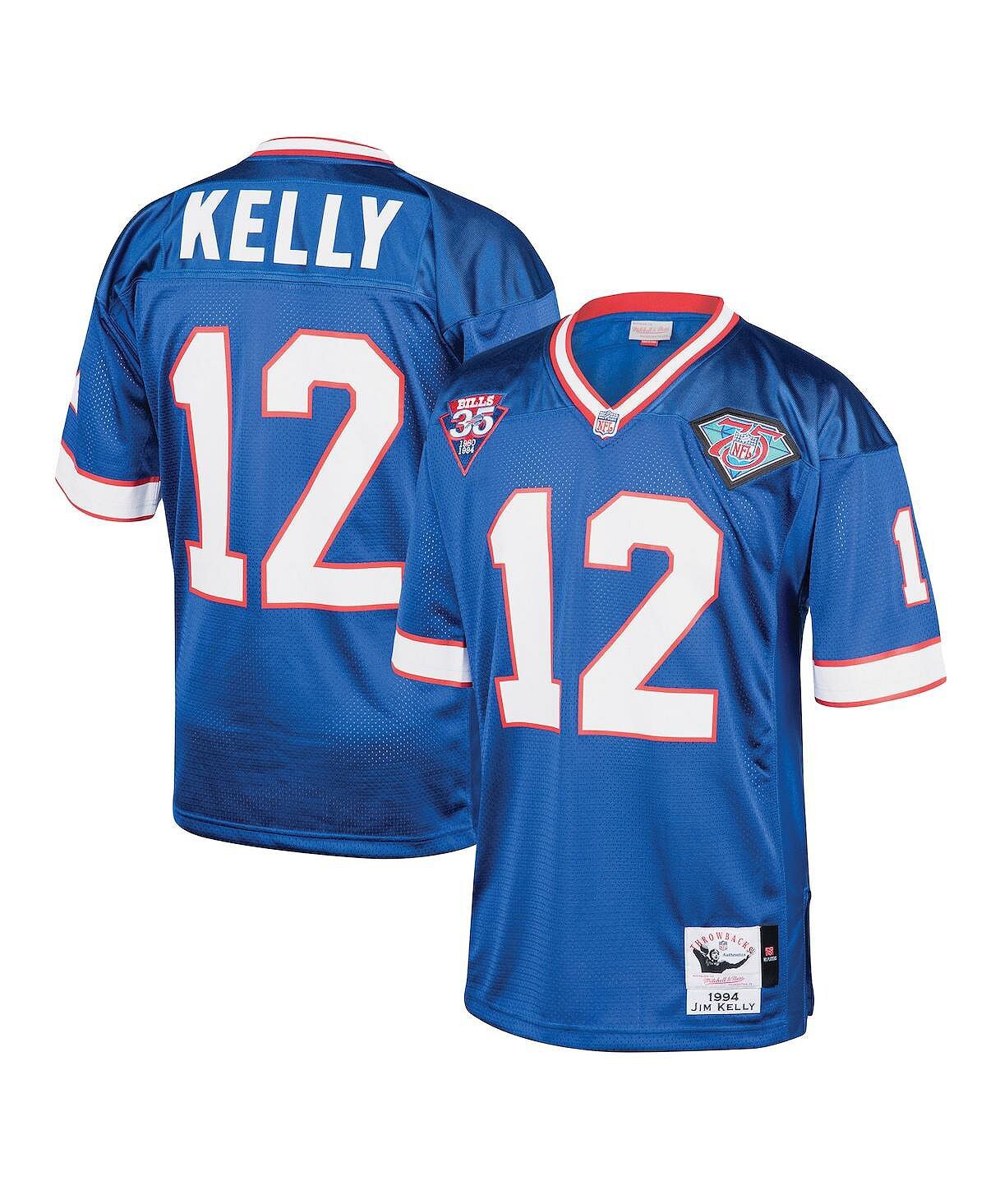 

Мужское джерси jim kelly royal buffalo bills 1994 года, аутентичный возврат на пенсию, игрок на пенсии Mitchell & Ness