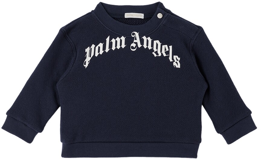 

Детская темно-синяя хлопковая толстовка Palm Angels