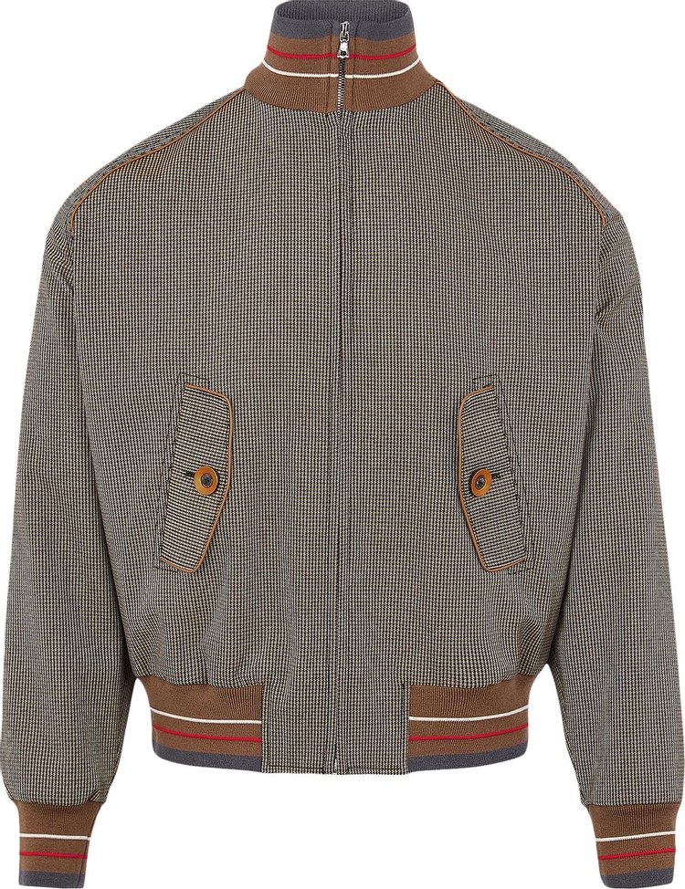 Куртка Wales Bonner Houndstooth Wisdom Zip Jacket 'Brown', коричневый