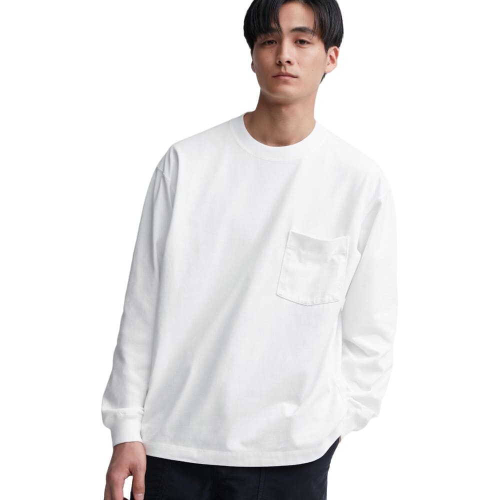 

Лонгслив Uniqlo Washed Cotton Crew Neck, белый