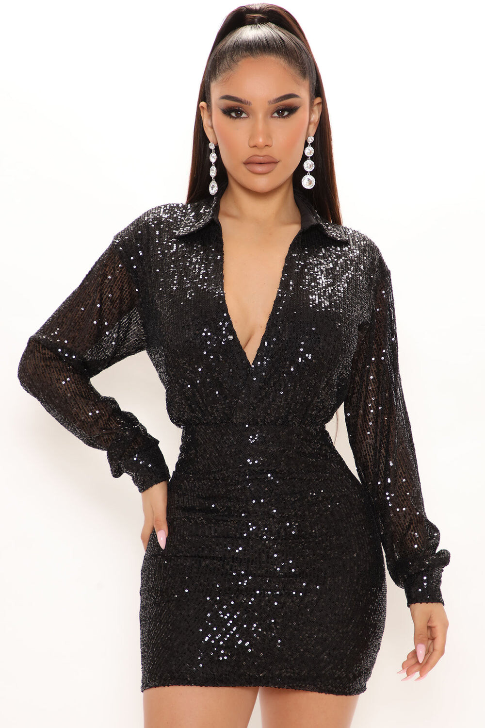

Мини платье Fashion Nova VD7659, черный