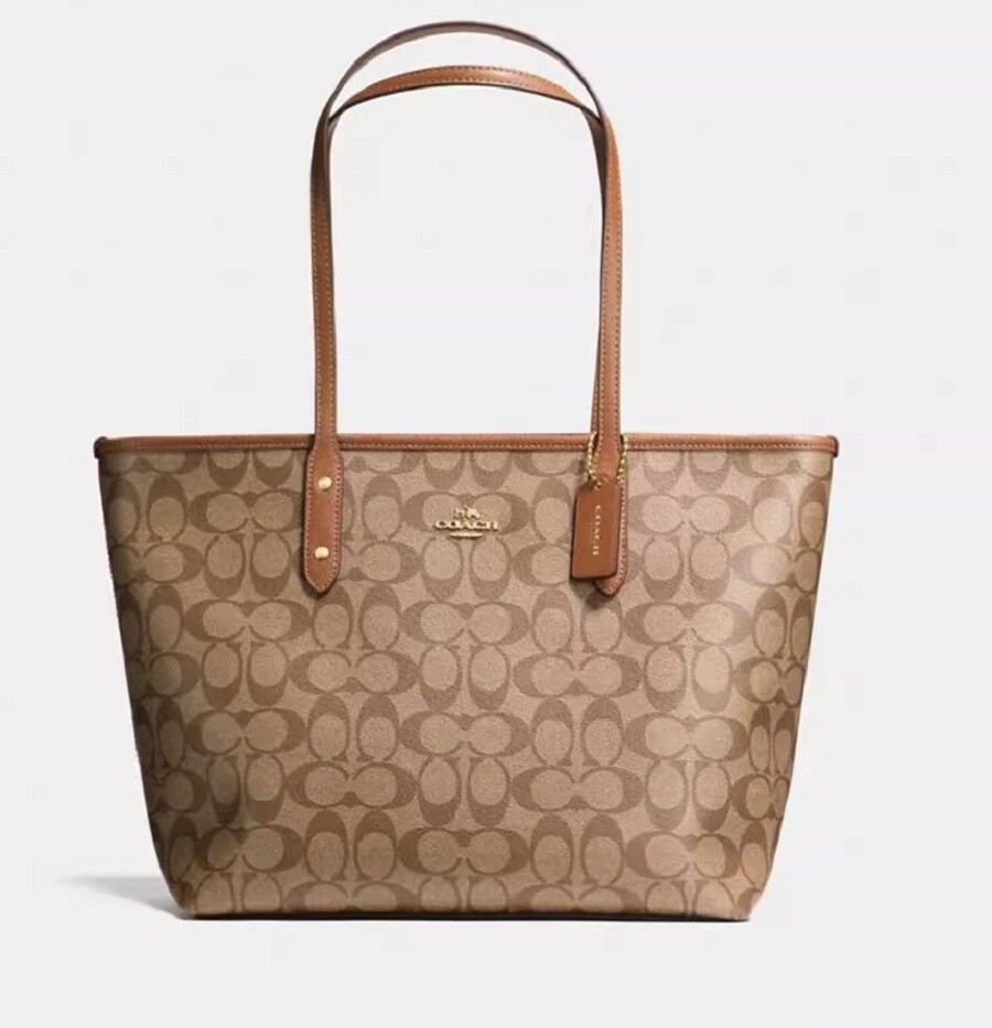

Сумка-тоут Coach Outlet Women's Carriage Pattern City Zip, коричневый