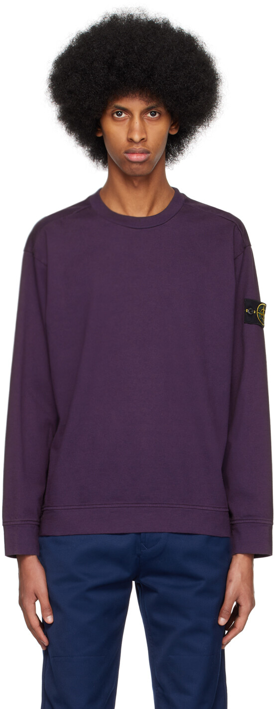 

Пурпурная футболка с длинным рукавом с нашивками Stone Island