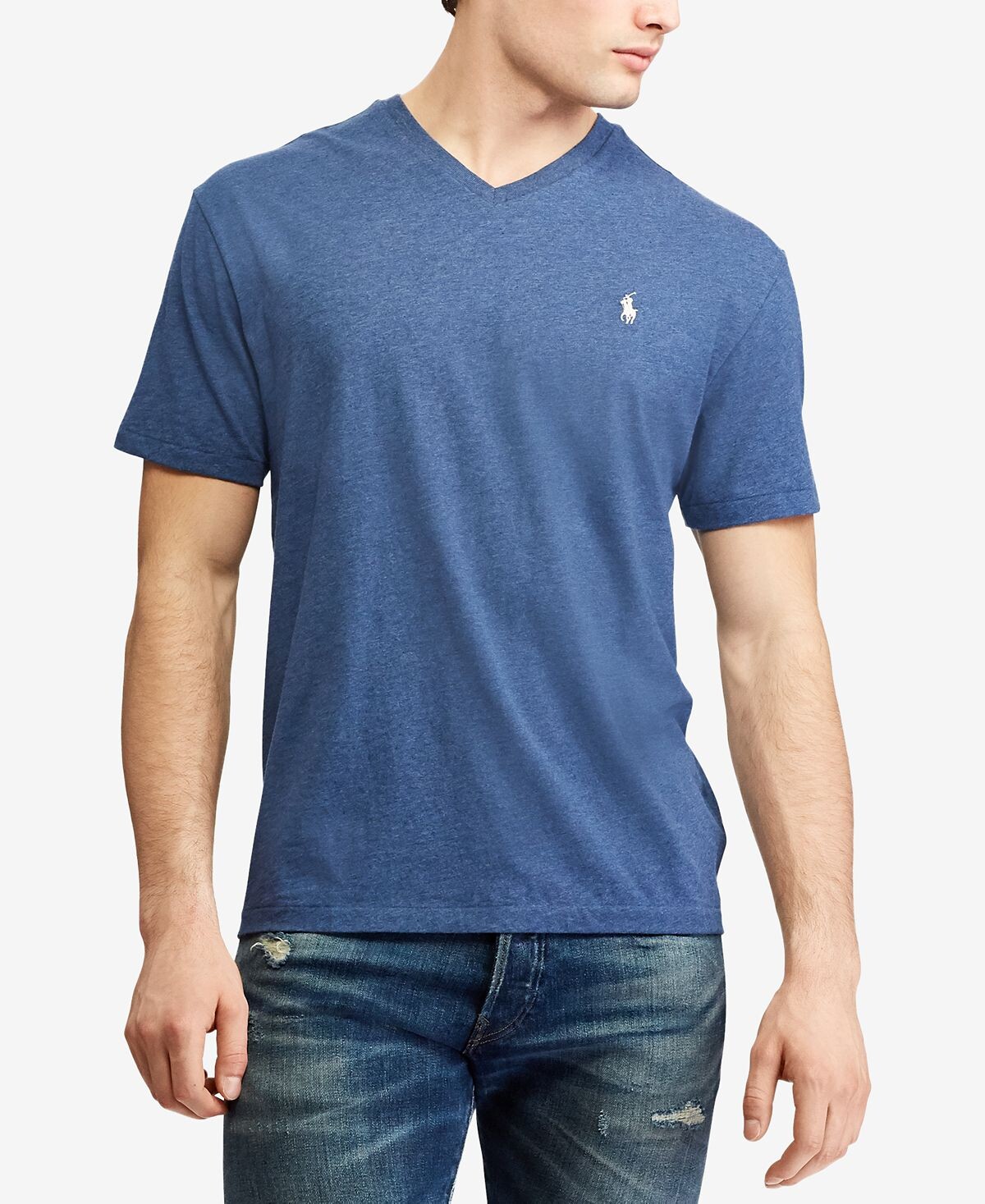 

Мужская хлопковая футболка классического кроя Polo Ralph Lauren, мульти, Синий