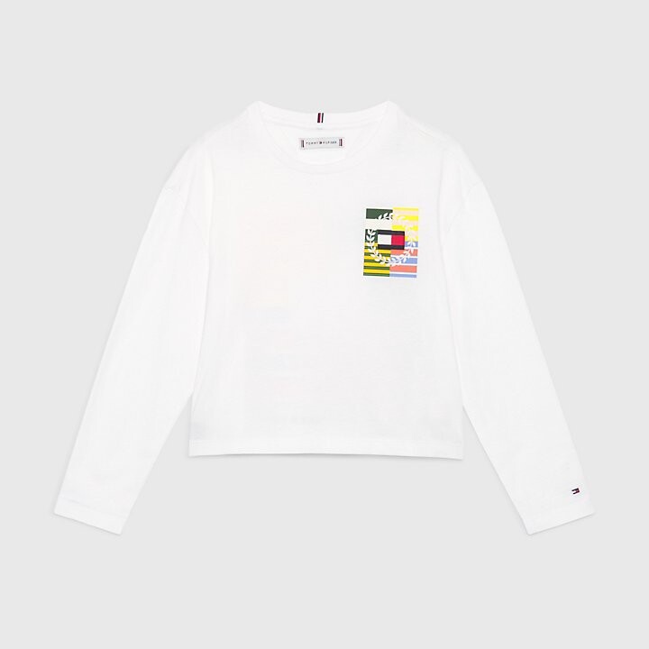 

Футболка с длинным рукавом Tommy Hilfiger Kids' Flag, белый