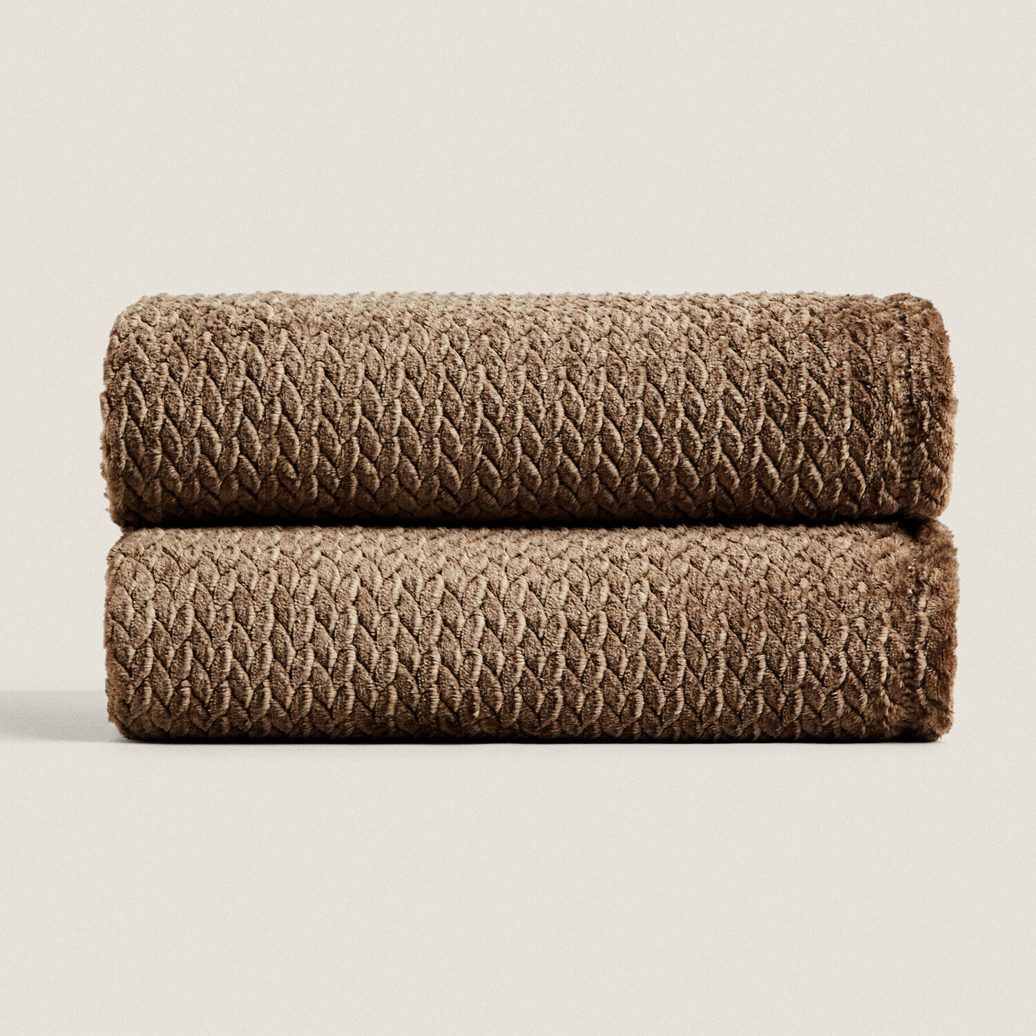 

Плед Zara Home Woven Fleece, коричнево-зеленый