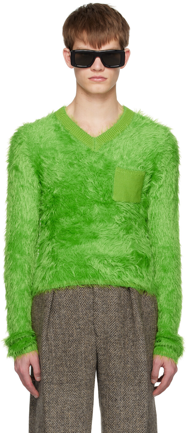 

Зеленый пушистый свитер Acne Studios