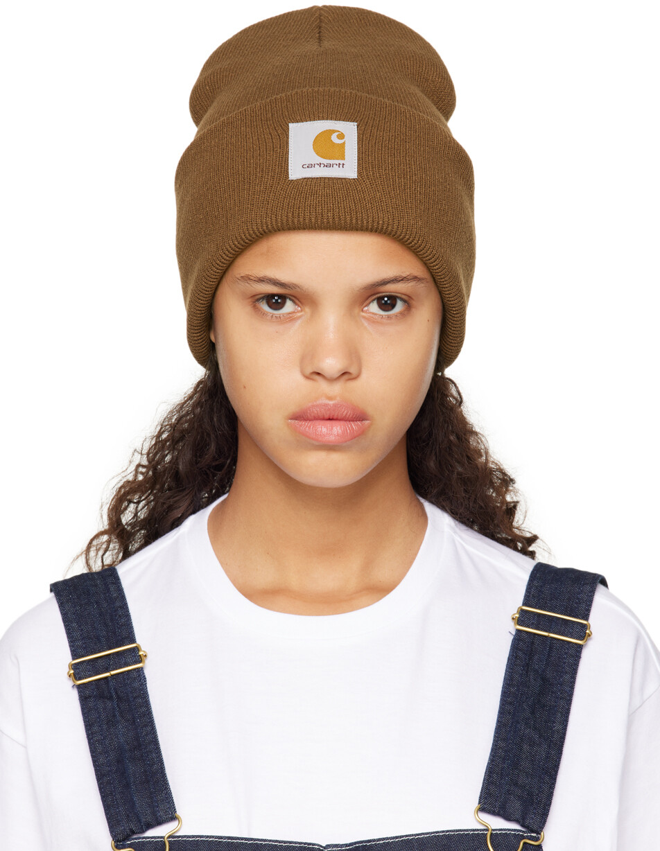 

Коричневая шапка с часами Carhartt Work In Progress
