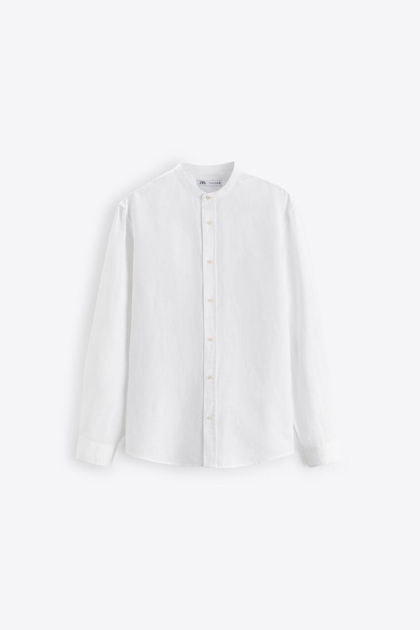 

Рубашка Zara cotton - linen, белый
