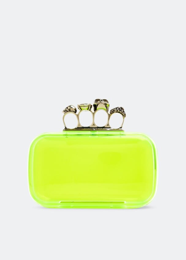 

Клатч ALEXANDER MCQUEEN Skull Four Ring clutch, желтый