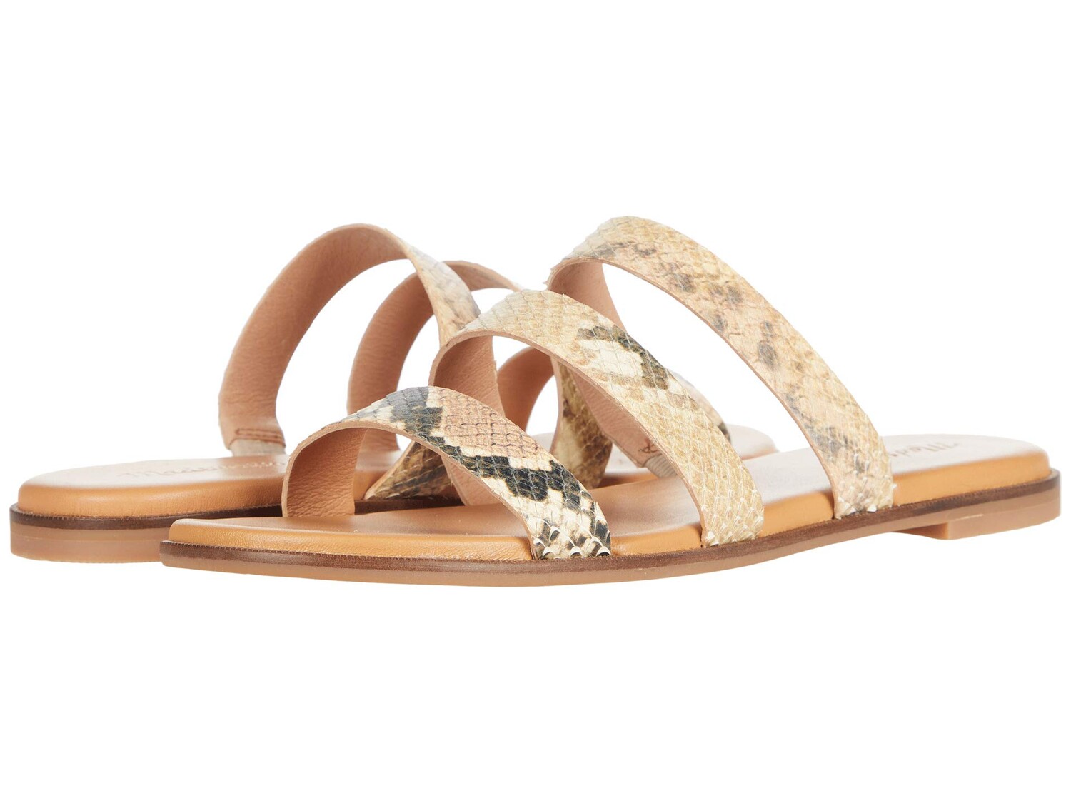 

Сандалии Madewell, Ilana 3 Strap Slide Sandal in Snake Embossed Leather