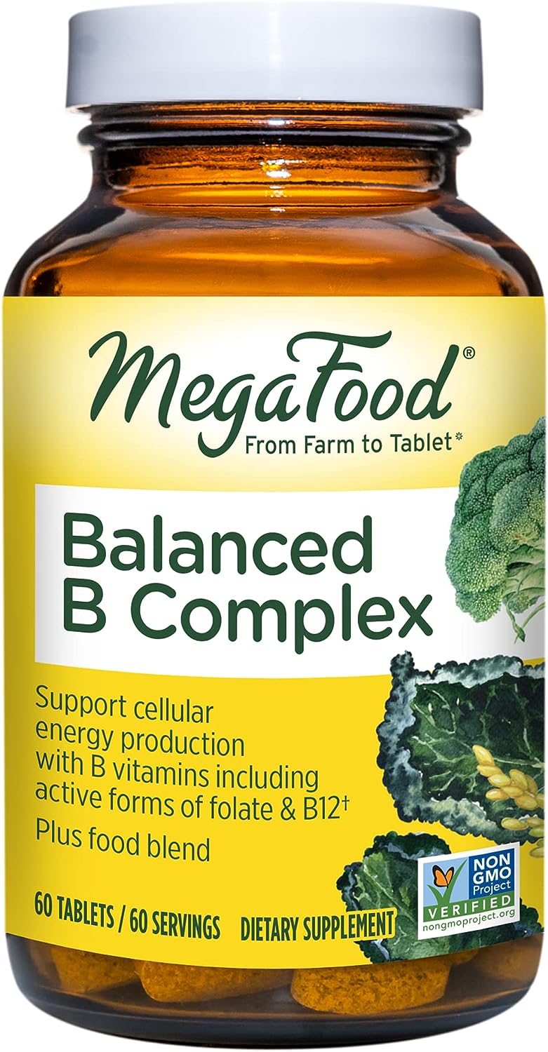 Витамины группы B MegaFood Balanced B Complex, 60 таблеток nature s truth незаменимое железо и витамины группы b цинк натуральный виноград 60 веганских жевательных таблеток