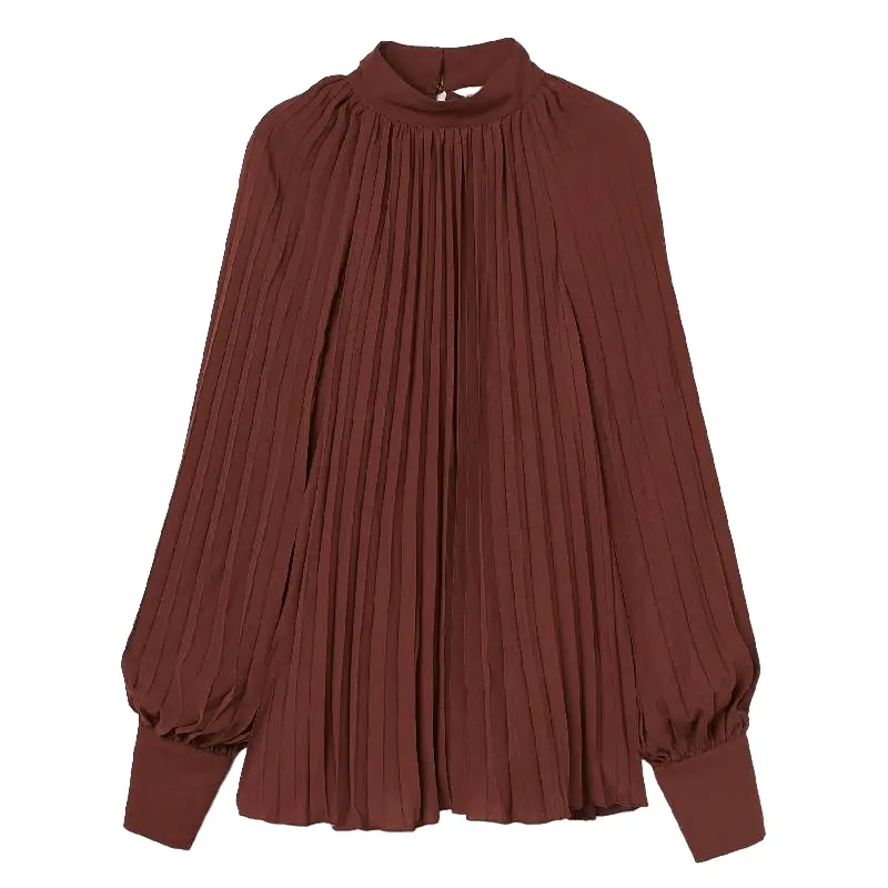 

Блузка H&M Pleated, темно-красный