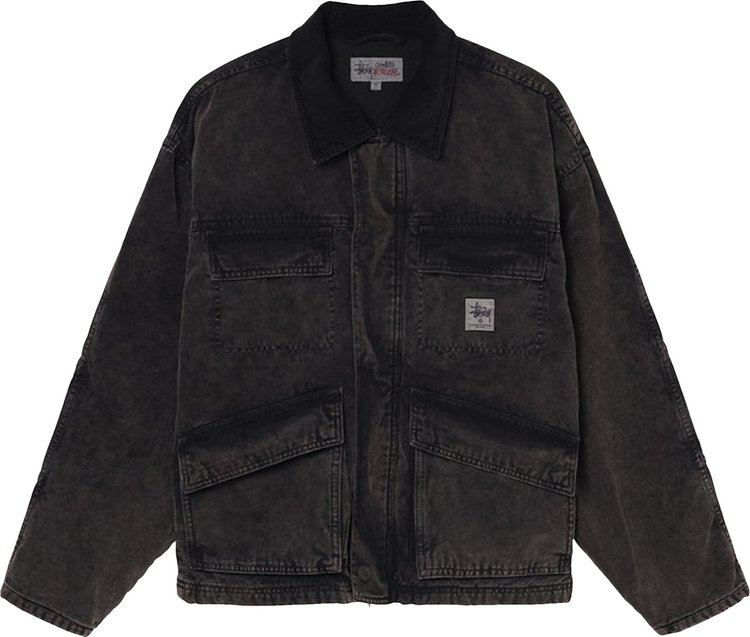 цена Куртка Stussy Washed Canvas Shop Jacket 'Black', черный